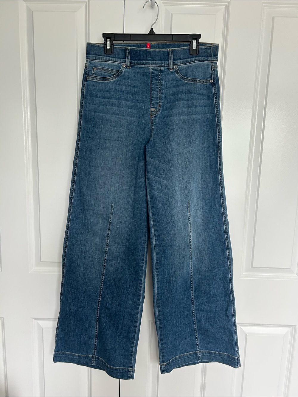 SPANX Wide-Leg Jeans in Medium Blue Wash